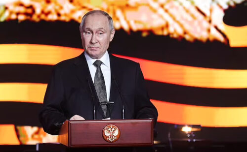 Putin ‘is buzzed by colour-changing UFO’ spotted by FOUR Russian planes as he makes speech threatening nuclear war against the West