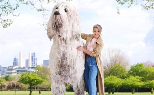 Helen Skelton spotted on unusual dog walk – with giant ‘dog’ made out of mop heads